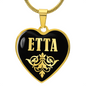 Etta v02 - 18k Gold Finished Heart Pendant Luxury Necklace