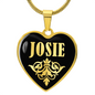 Josie v02 - 18k Gold Finished Heart Pendant Luxury Necklace