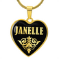 Janelle v02 - 18k Gold Finished Heart Pendant Luxury Necklace