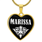 Marissa v03 - 18k Gold Finished Heart Pendant Luxury Necklace