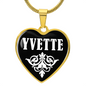 Yvette v01w - 18k Gold Finished Heart Pendant Luxury Necklace