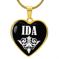 Ida v01w - 18k Gold Finished Heart Pendant Luxury Necklace