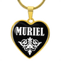 Muriel v01w - 18k Gold Finished Heart Pendant Luxury Necklace