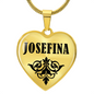Josefina v01 - 18k Gold Finished Heart Pendant Luxury Necklace
