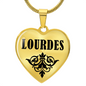 Lourdes v01 - 18k Gold Finished Heart Pendant Luxury Necklace