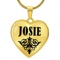 Josie v01 - 18k Gold Finished Heart Pendant Luxury Necklace