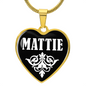 Mattie v01w - 18k Gold Finished Heart Pendant Luxury Necklace