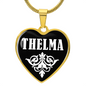 Thelma v01w - 18k Gold Finished Heart Pendant Luxury Necklace
