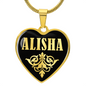Alisha v02 - 18k Gold Finished Heart Pendant Luxury Necklace