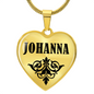 Johanna v01 - 18k Gold Finished Heart Pendant Luxury Necklace