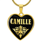Camille v02 - 18k Gold Finished Heart Pendant Luxury Necklace