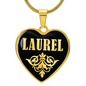 Laurel v02 - 18k Gold Finished Heart Pendant Luxury Necklace
