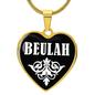 Beulah v01w - 18k Gold Finished Heart Pendant Luxury Necklace