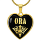 Ora v02 - 18k Gold Finished Heart Pendant Luxury Necklace