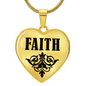 Faith v01 - 18k Gold Finished Heart Pendant Luxury Necklace