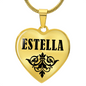 Estella v01 - 18k Gold Finished Heart Pendant Luxury Necklace