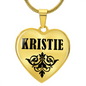 Kristie v01 - 18k Gold Finished Heart Pendant Luxury Necklace