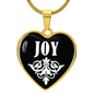 Joy v01w - 18k Gold Finished Heart Pendant Luxury Necklace