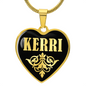 Kerri v02 - 18k Gold Finished Heart Pendant Luxury Necklace