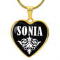 Sonia v01w - 18k Gold Finished Heart Pendant Luxury Necklace