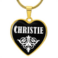 Christie v03 - 18k Gold Finished Heart Pendant Luxury Necklace