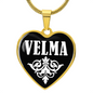 Velma v01w - 18k Gold Finished Heart Pendant Luxury Necklace