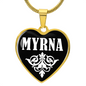 Myrna v03 - 18k Gold Finished Heart Pendant Luxury Necklace