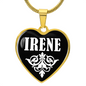 Irene v01w - 18k Gold Finished Heart Pendant Luxury Necklace