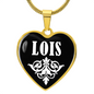 Lois v01w - 18k Gold Finished Heart Pendant Luxury Necklace