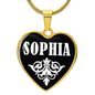 Sophia v03 - 18k Gold Finished Heart Pendant Luxury Necklace