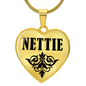 Nettie v01 - 18k Gold Finished Heart Pendant Luxury Necklace