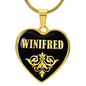 Winifred v02 - 18k Gold Finished Heart Pendant Luxury Necklace