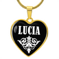 Lucia v03 - 18k Gold Finished Heart Pendant Luxury Necklace
