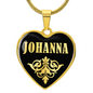 Johanna v02 - 18k Gold Finished Heart Pendant Luxury Necklace