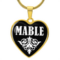 Mable v01w - 18k Gold Finished Heart Pendant Luxury Necklace