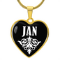 Jan v01w - 18k Gold Finished Heart Pendant Luxury Necklace