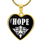 Hope v03 - 18k Gold Finished Heart Pendant Luxury Necklace