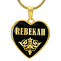 Rebekah v02 - 18k Gold Finished Heart Pendant Luxury Necklace