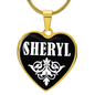 Sheryl v01w - 18k Gold Finished Heart Pendant Luxury Necklace