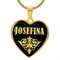 Josefina v02 - 18k Gold Finished Heart Pendant Luxury Necklace