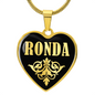 Ronda v02 - 18k Gold Finished Heart Pendant Luxury Necklace