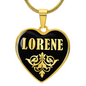 Lorene v02 - 18k Gold Finished Heart Pendant Luxury Necklace