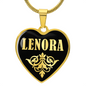 Lenora v02 - 18k Gold Finished Heart Pendant Luxury Necklace