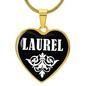 Laurel v03 - 18k Gold Finished Heart Pendant Luxury Necklace