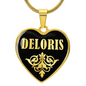 Deloris v02 - 18k Gold Finished Heart Pendant Luxury Necklace