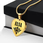 Elsa v01 - 18k Gold Finished Heart Pendant Luxury Necklace