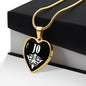 Jo v01w - 18k Gold Finished Heart Pendant Luxury Necklace