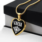 Lucia v03 - 18k Gold Finished Heart Pendant Luxury Necklace