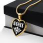 Agnes v01w - 18k Gold Finished Heart Pendant Luxury Necklace