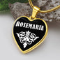 Rosemarie v01w - 18k Gold Finished Heart Pendant Luxury Necklace